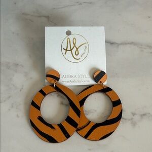 Orange and Black Earrings